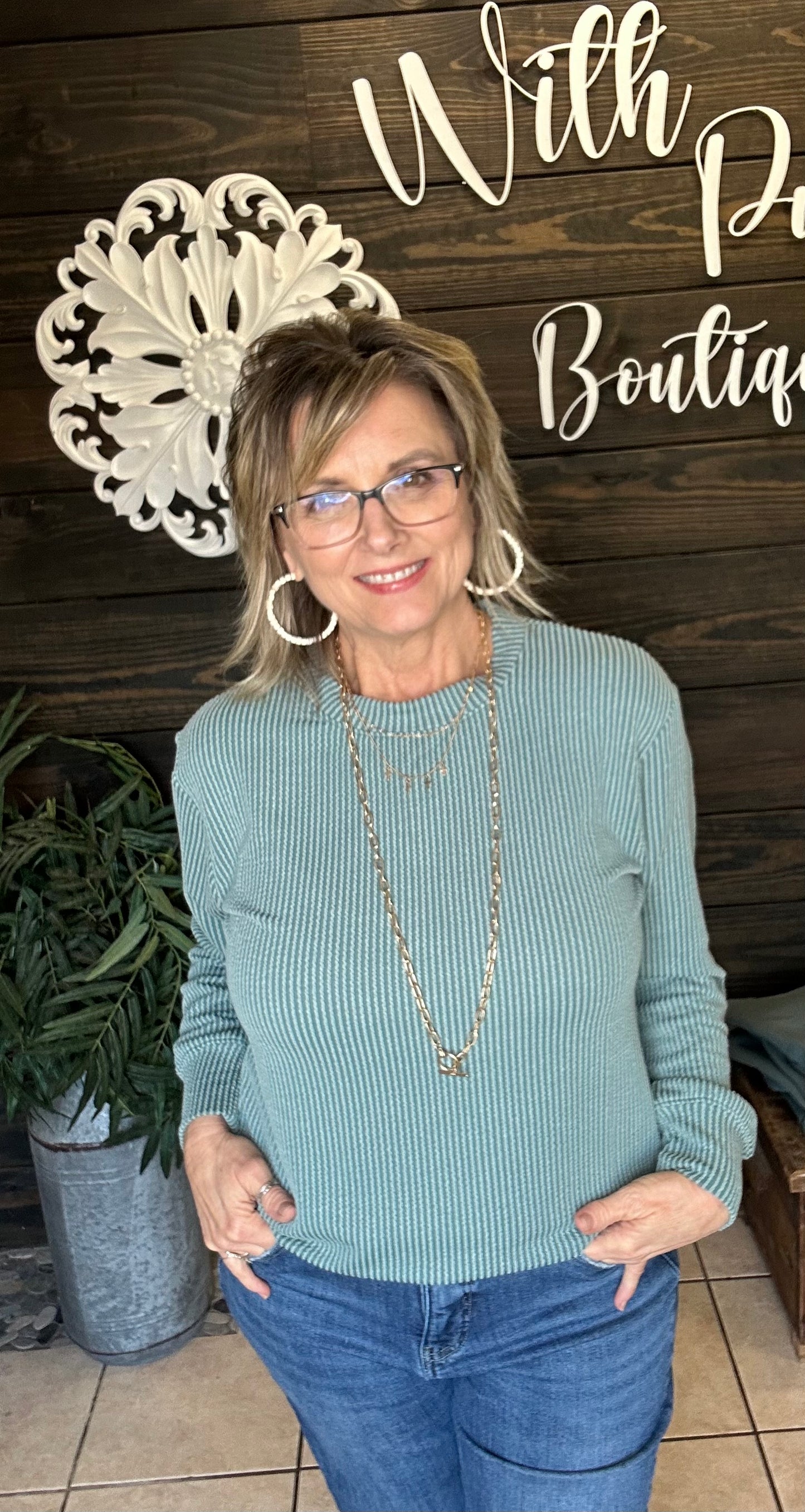Jaded Ribbed Pull Over Top
