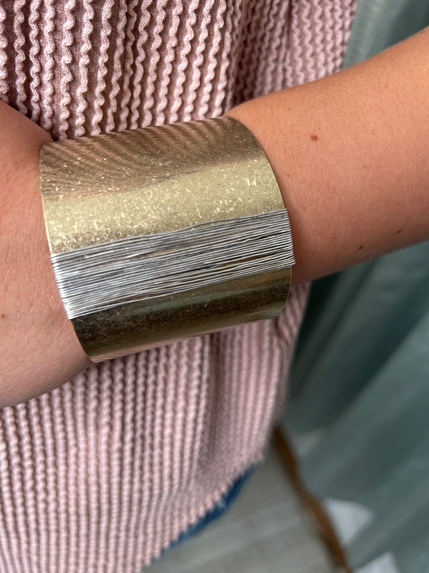 Gold Silver Wire Cuff Bracelet - With Purpose Boutique