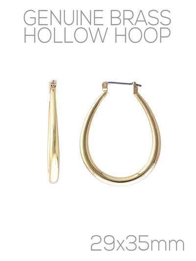Gold Teardrop Hoop Earring