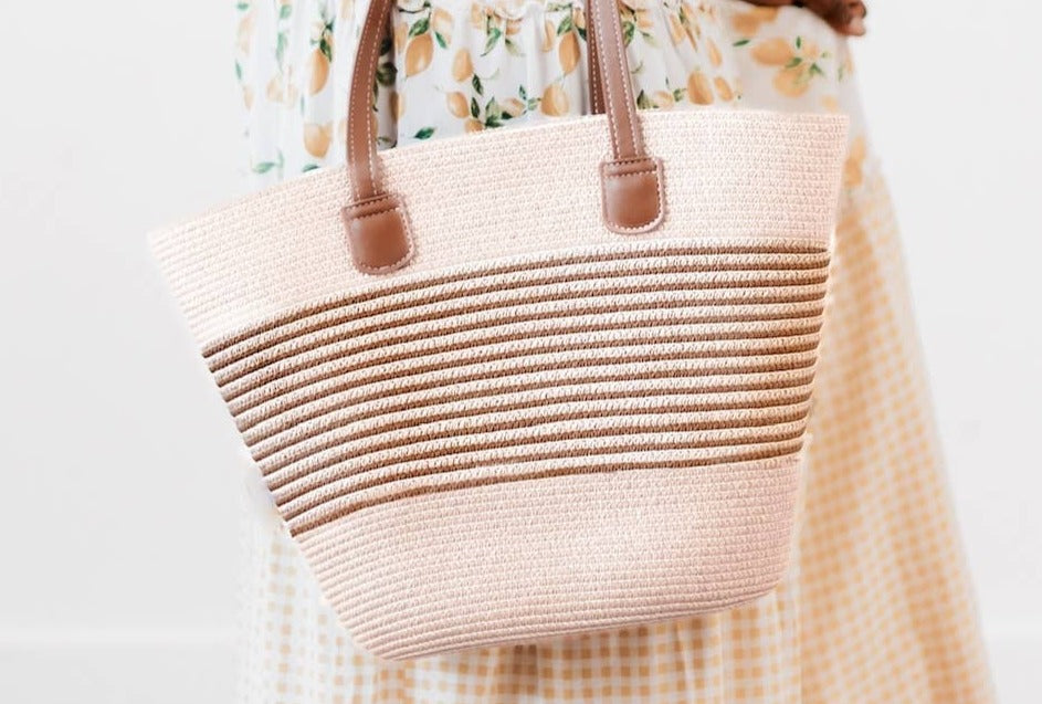 Tahiti Tote Straw Beach Bag - With Purpose Boutique
