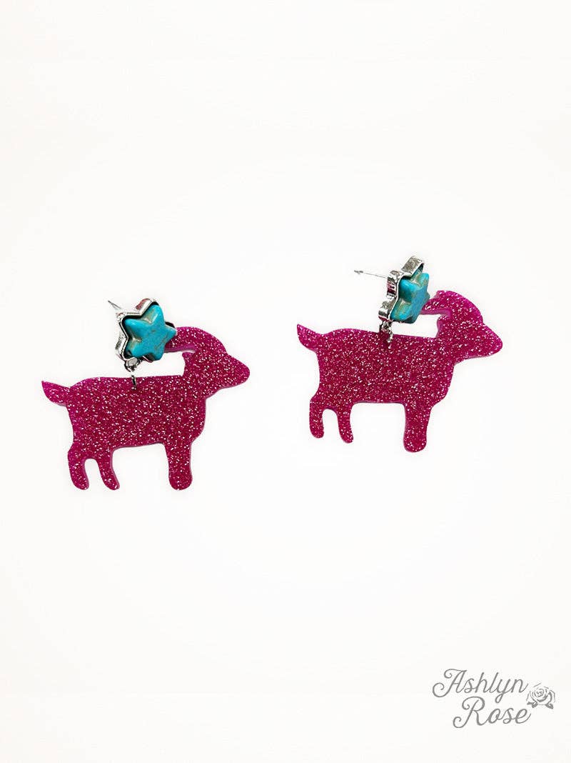Acrylic Lamb Drop Earrings in Pink - With Purpose Boutique