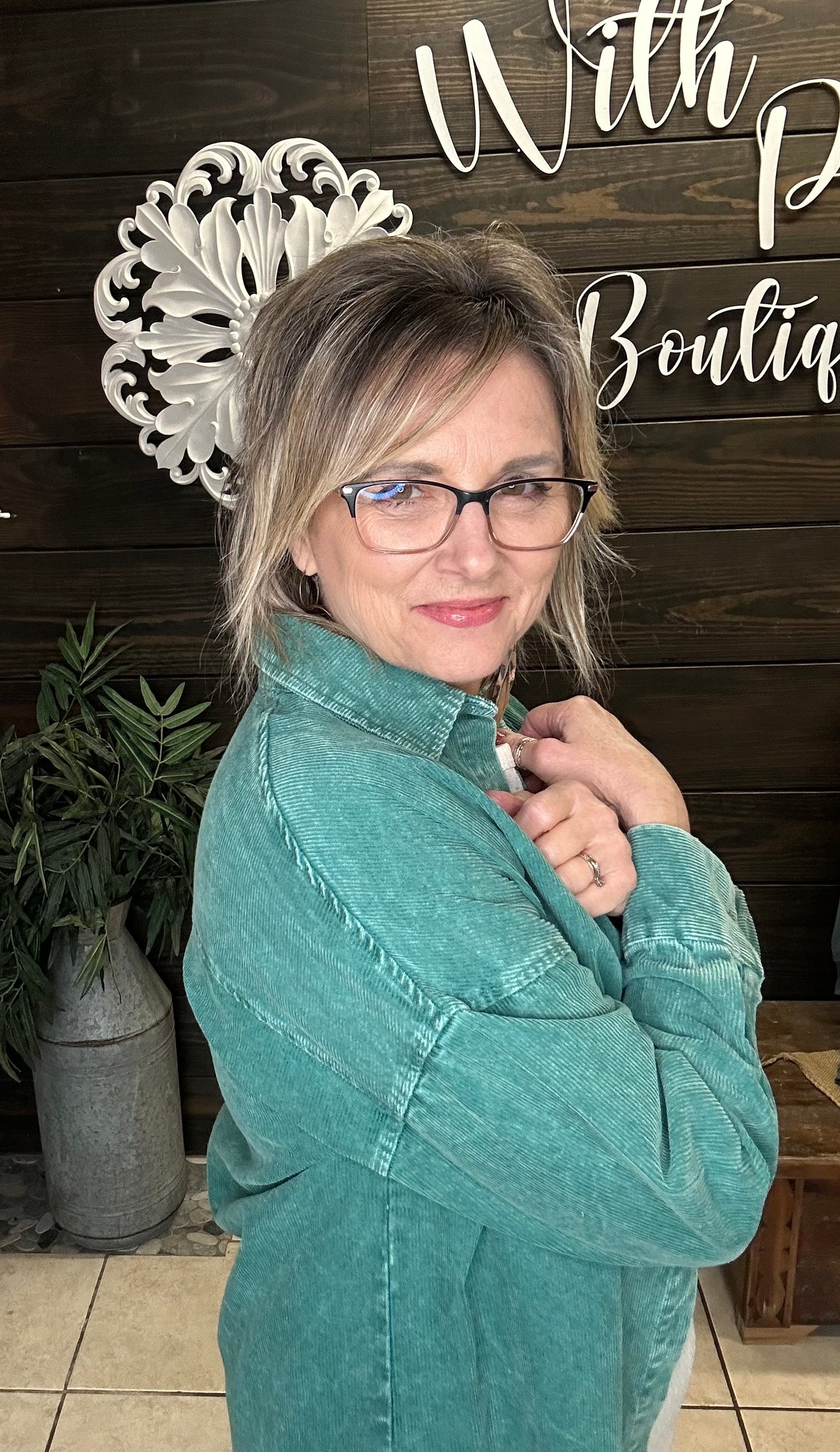 Green Ribbed Shacket - With Purpose Boutique