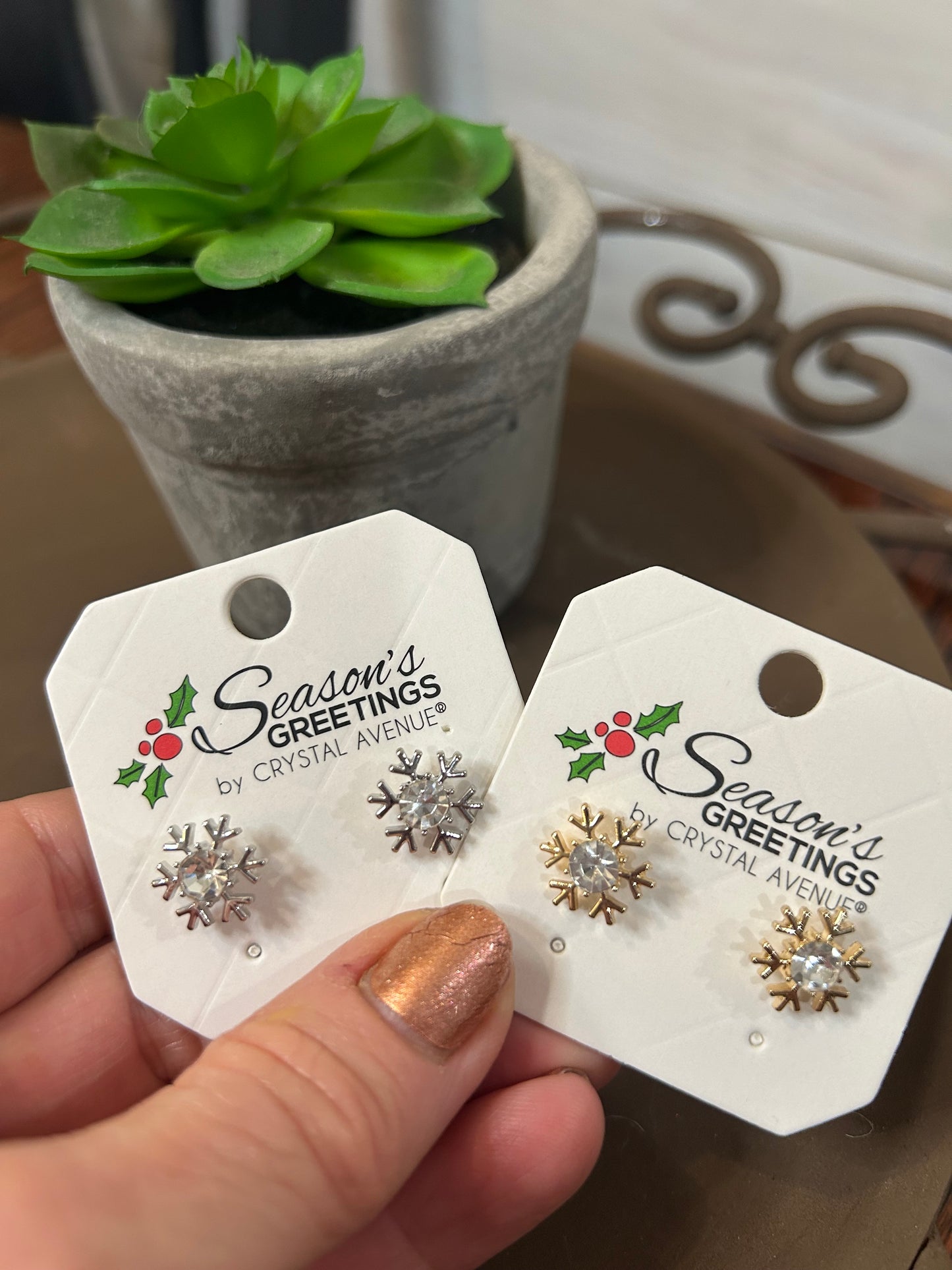 Crystal Snowflake stud earrings