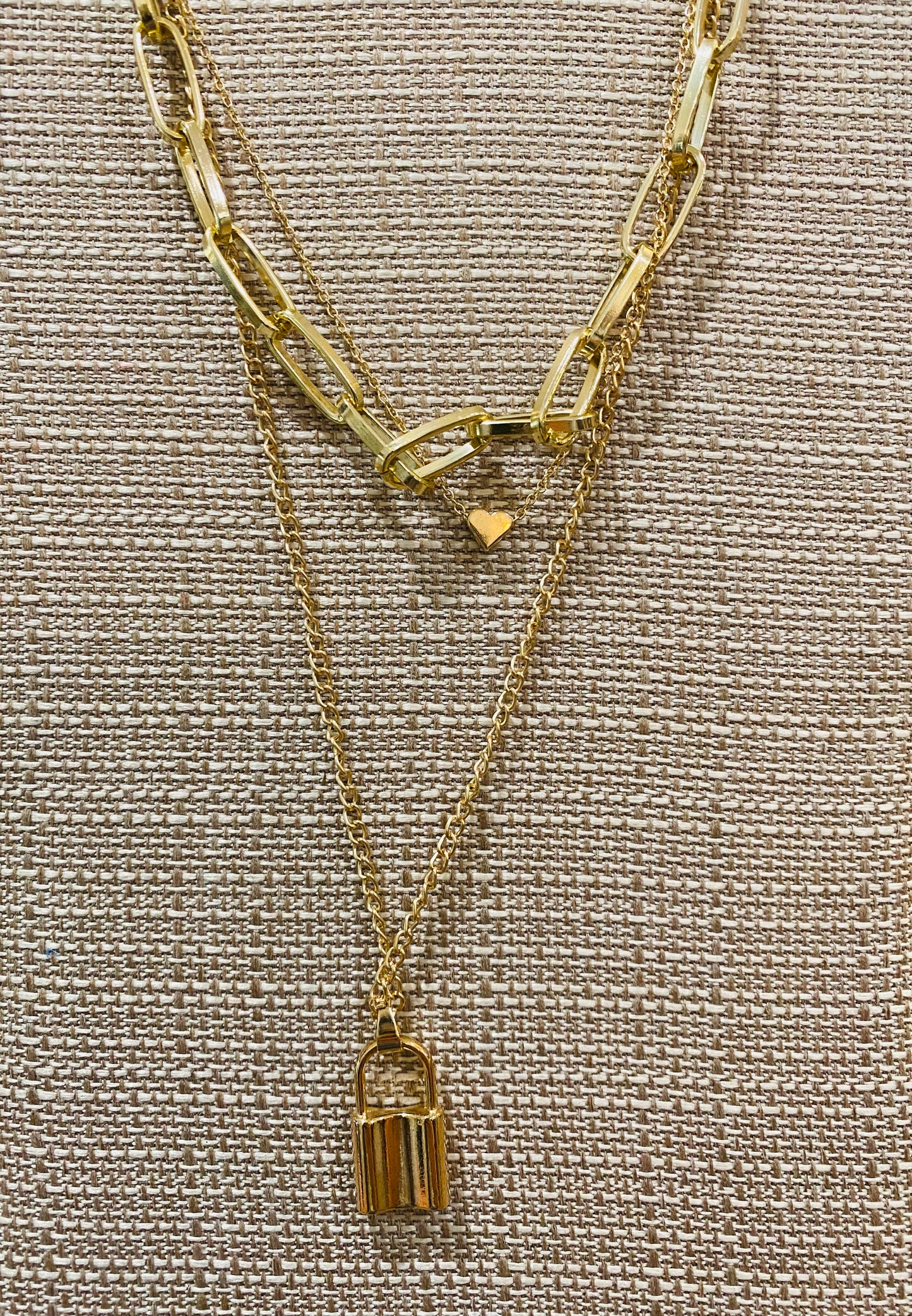 Layered lock and chain necklace - With Purpose Boutique