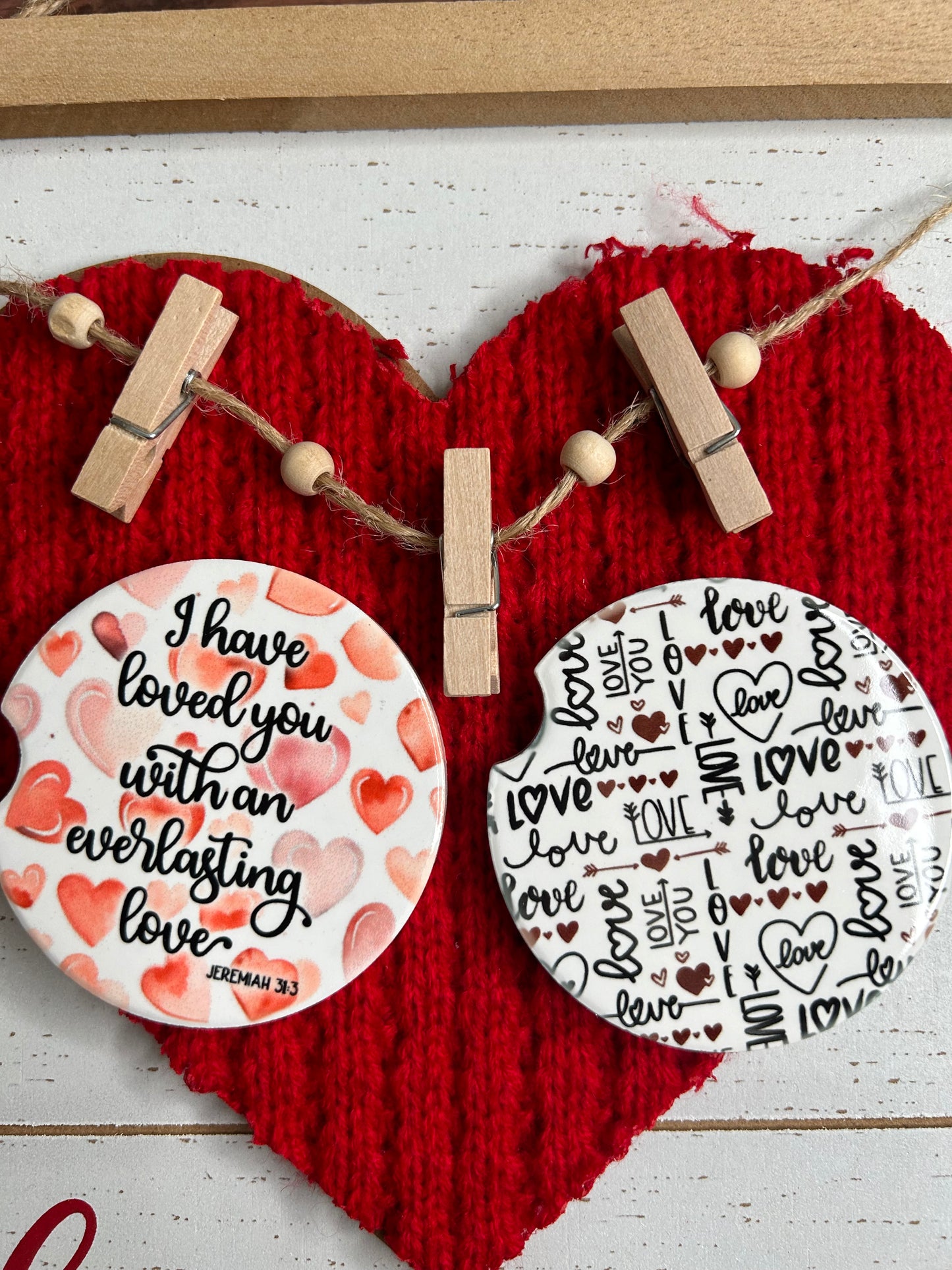 Handmade with Love Car Coasters