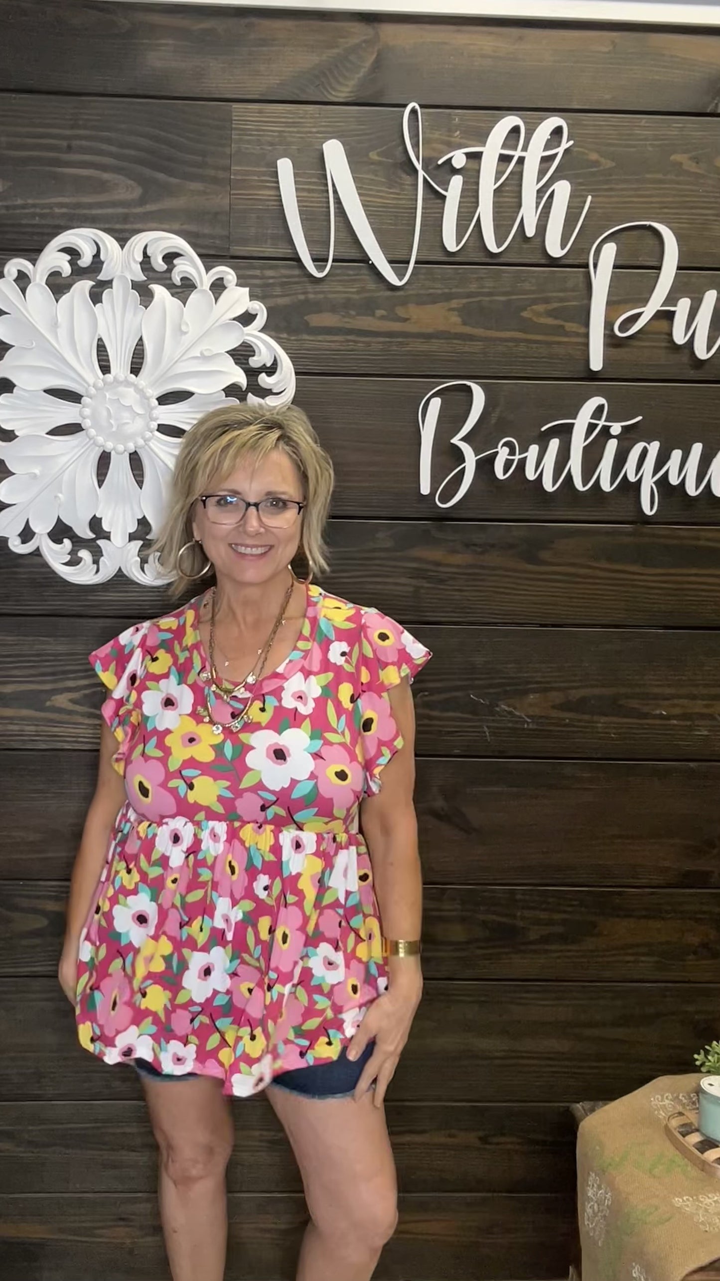 Floral Babydoll Knit Top