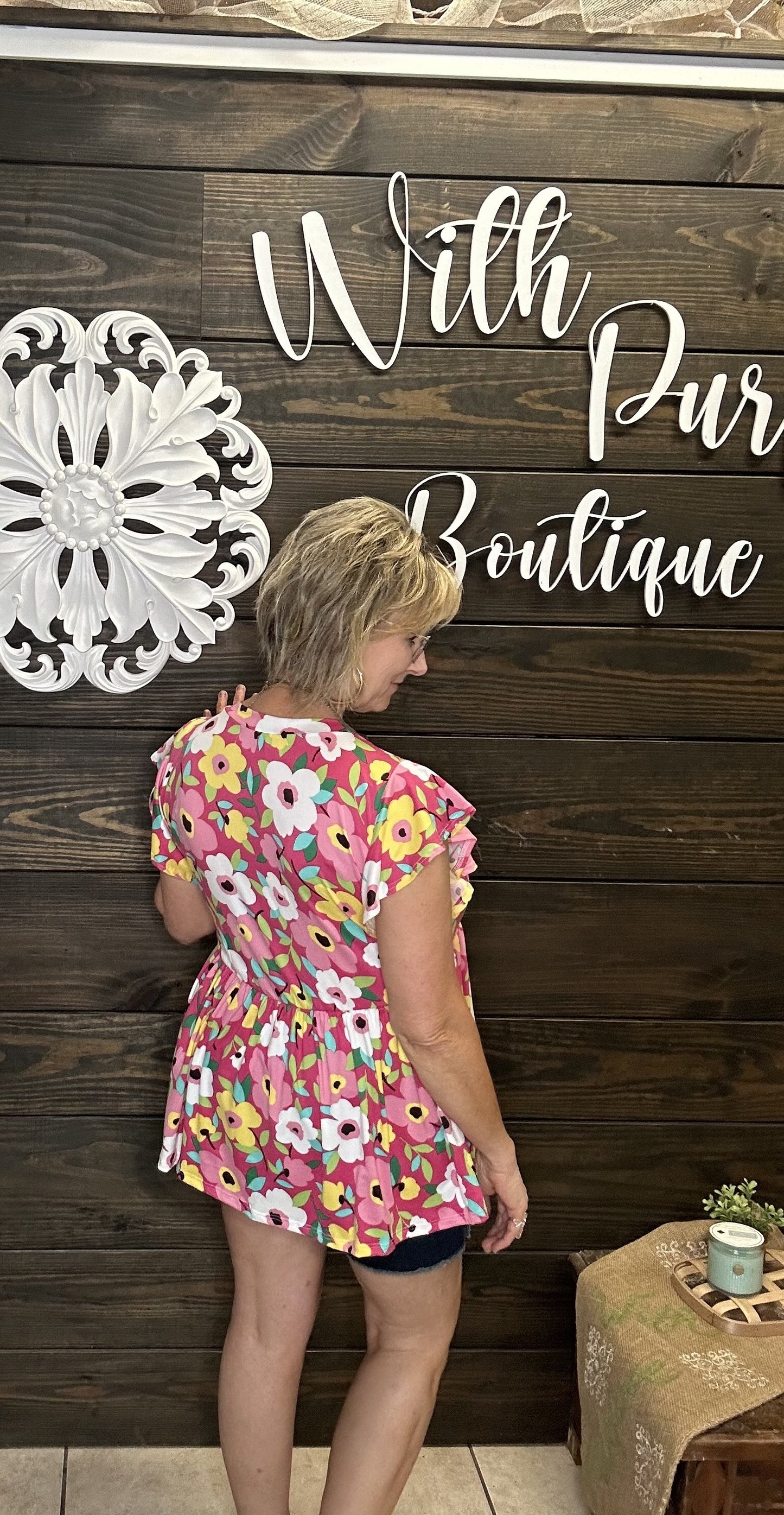 Floral Babydoll Knit Top