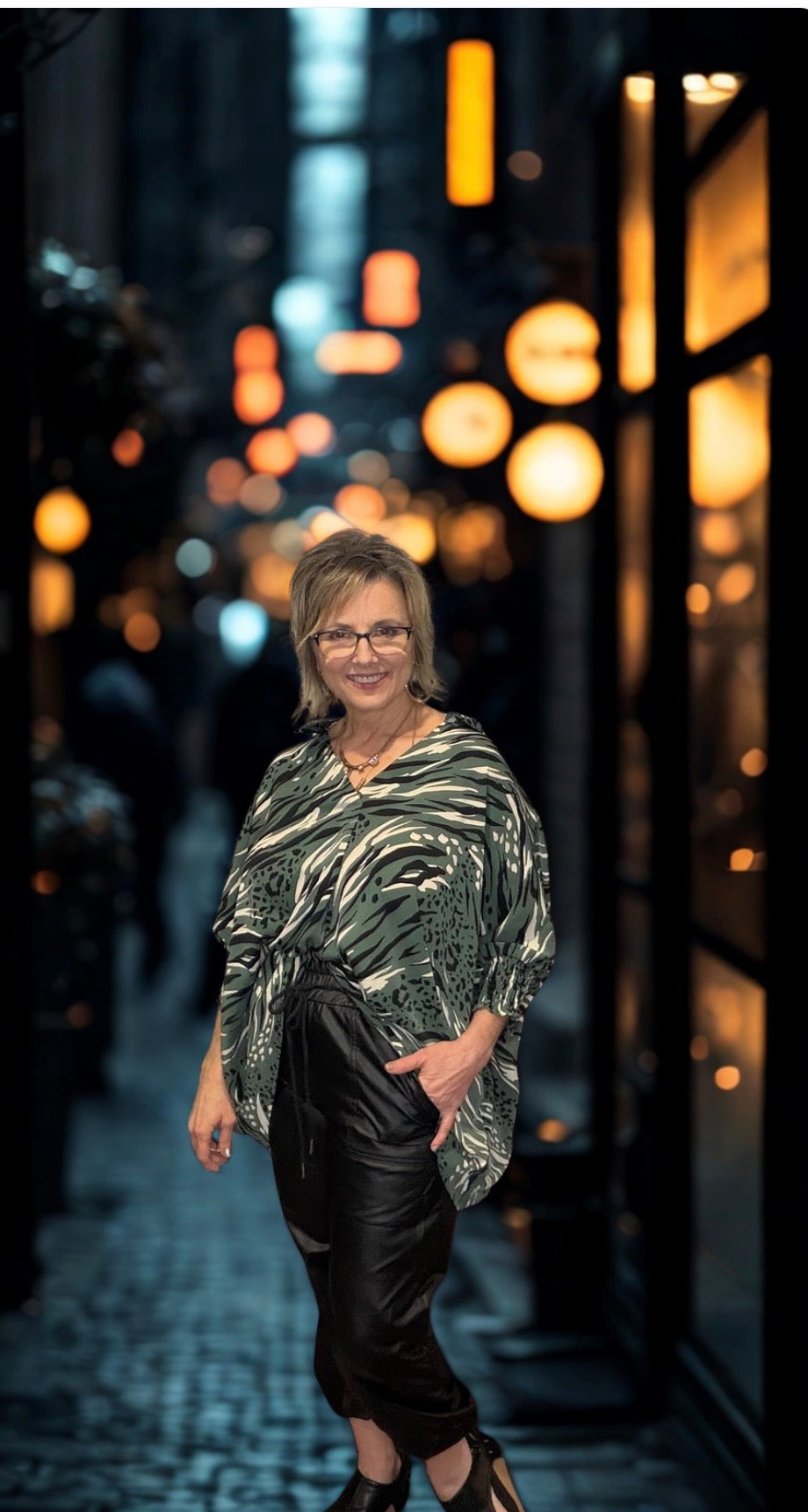 Black Faux Leather Joggers