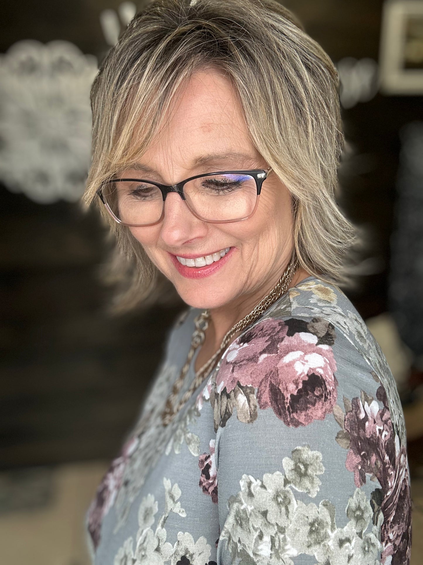 Fall Floral Babydoll Tunic Top