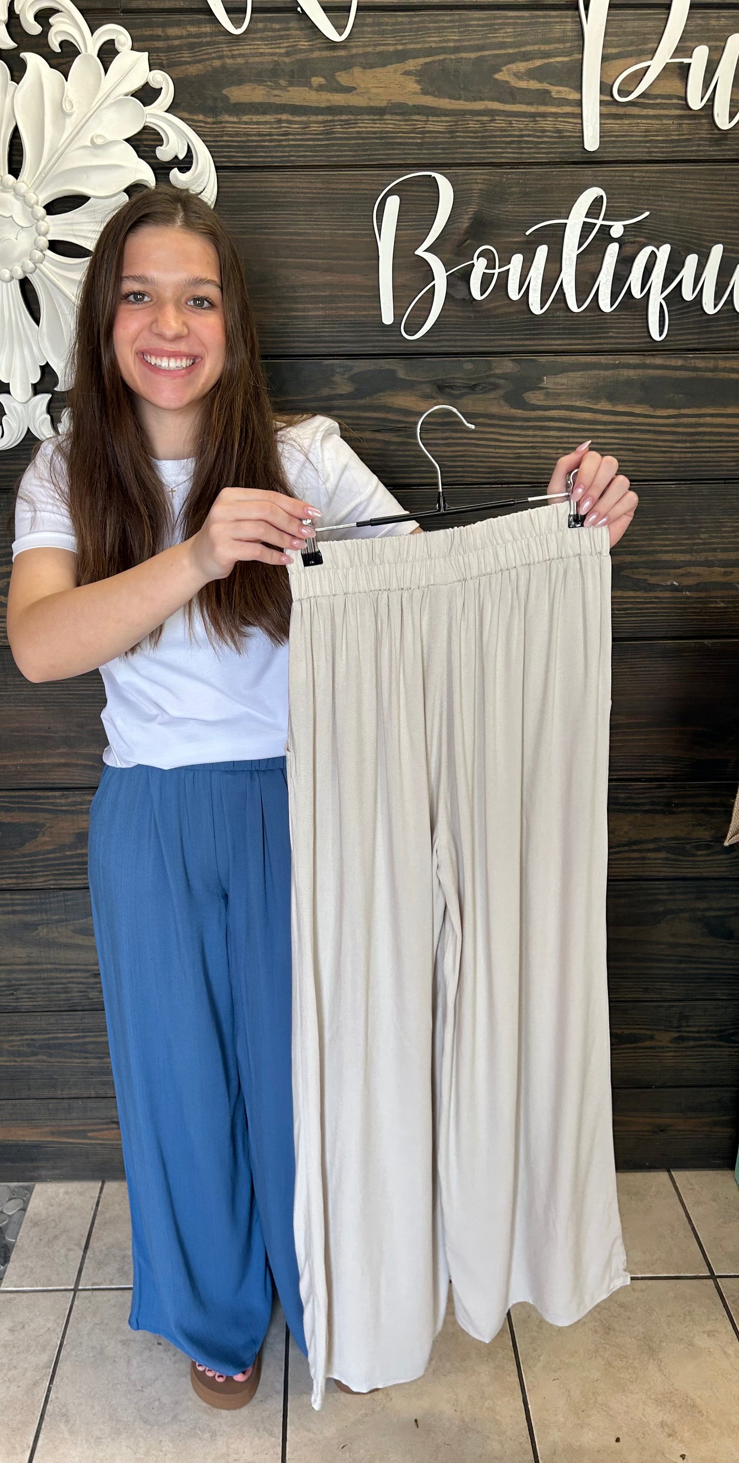wide leg, pull on style pants, pockets, 100% Rayon
