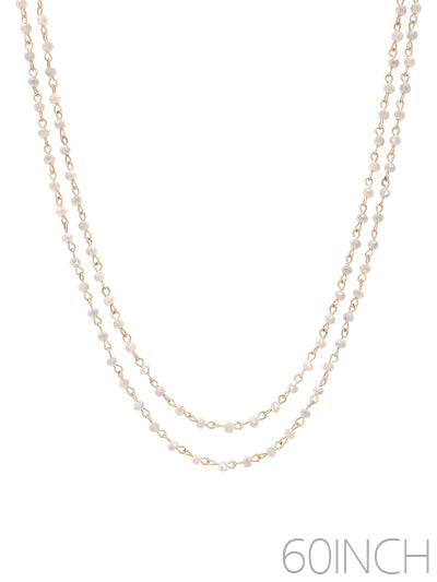 Long Glass Bead Necklace