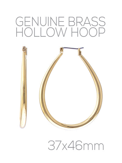 Gold Teardrop Hoop Earring