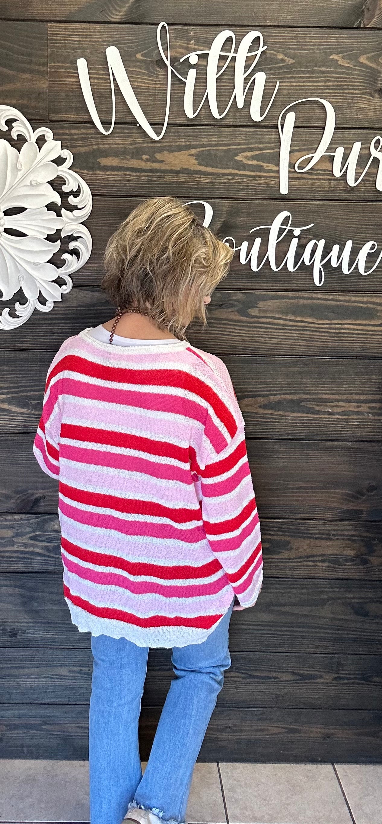 Multi Color Stripe Sweater - With Purpose Boutique