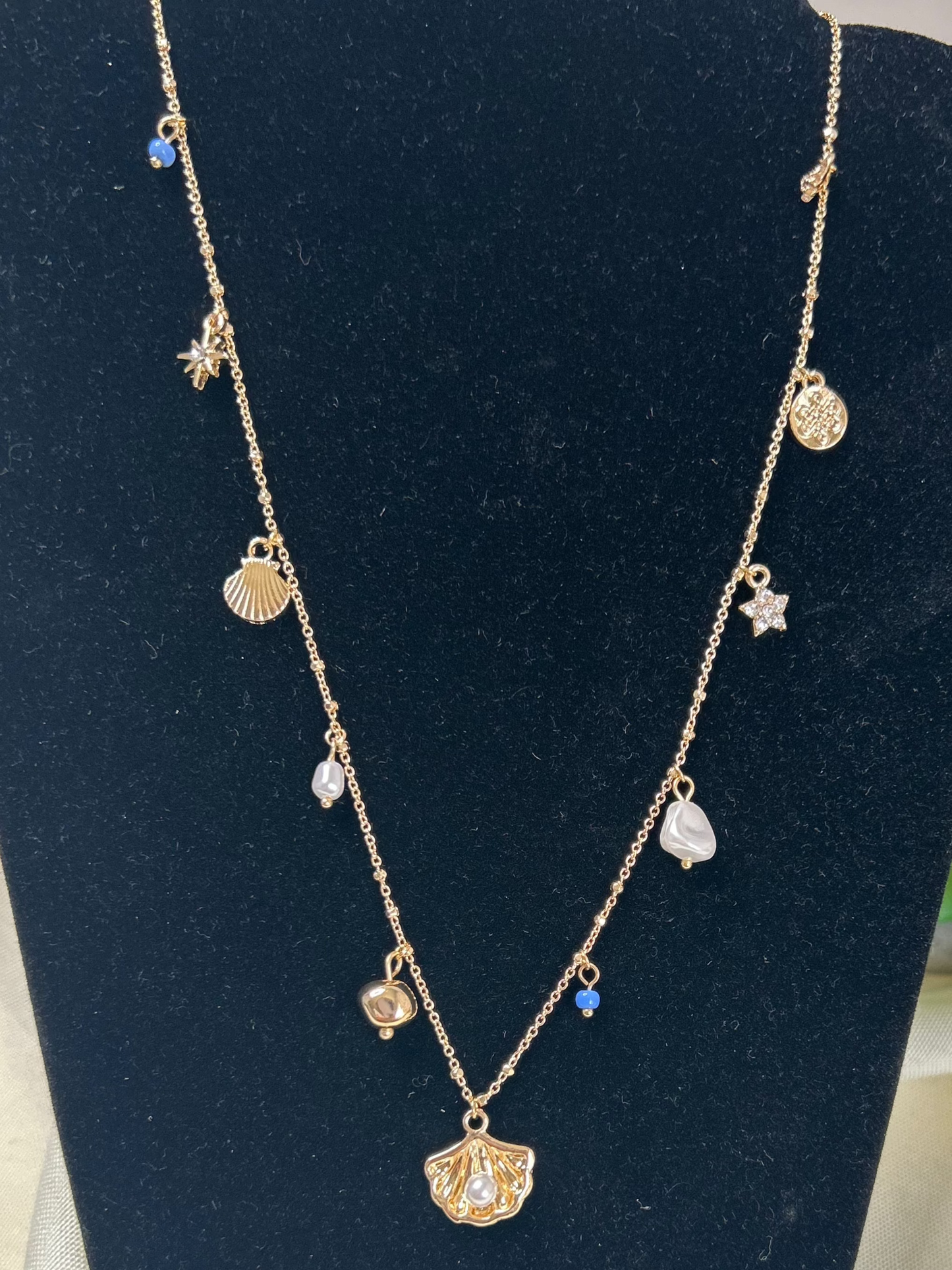 Oyster multi mini charm Necklace