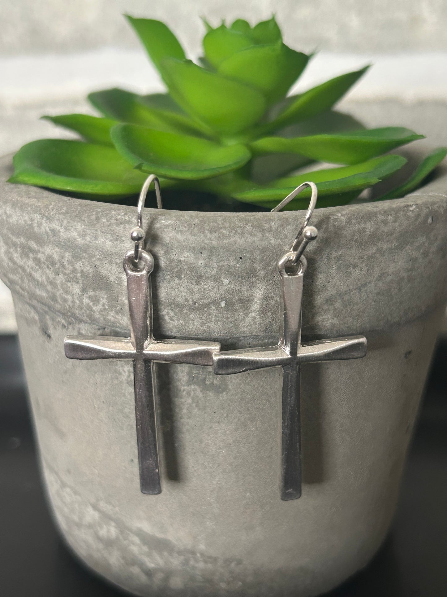Simple Statment Cross Earrings