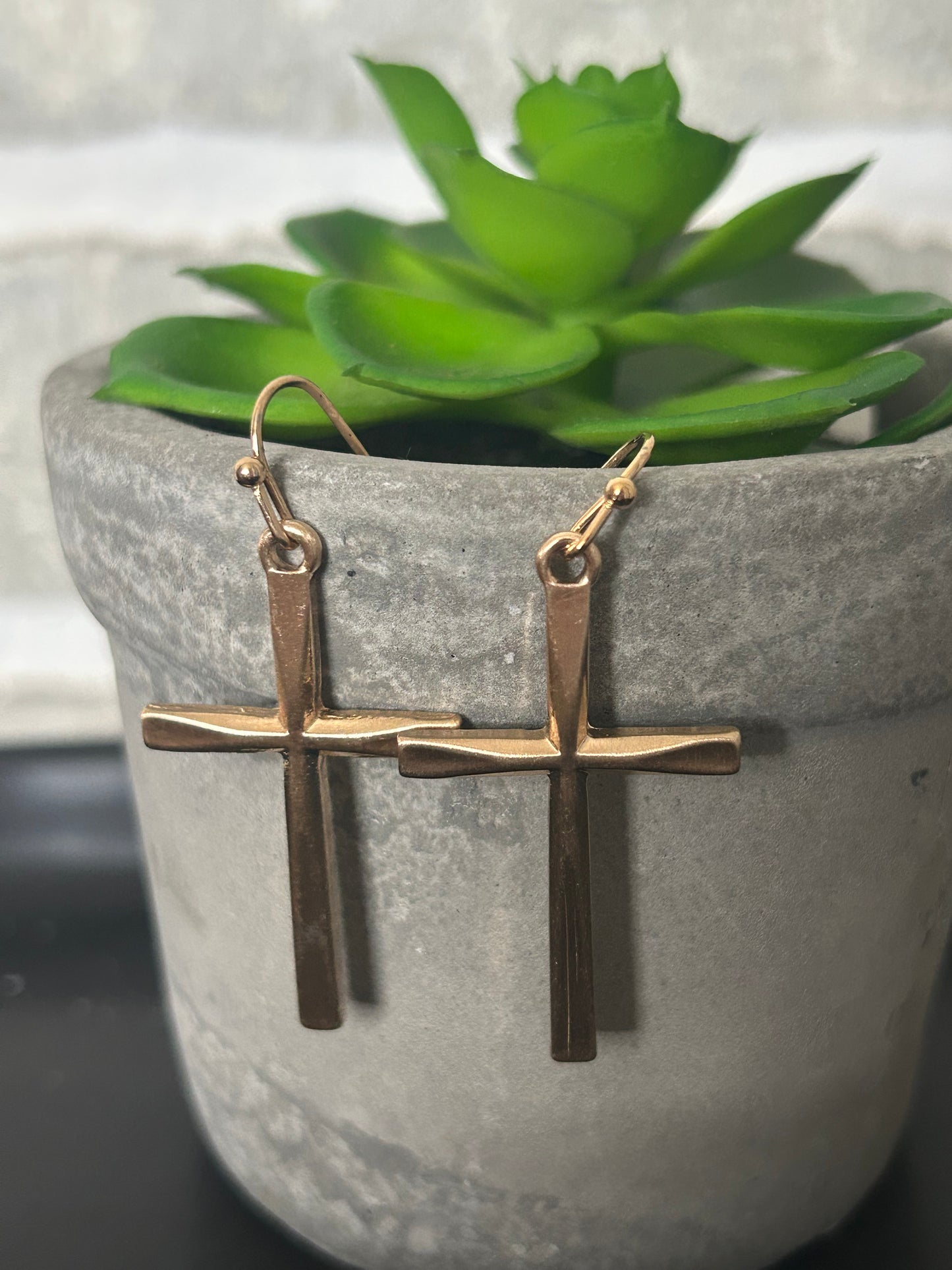 Simple Statment Cross Earrings