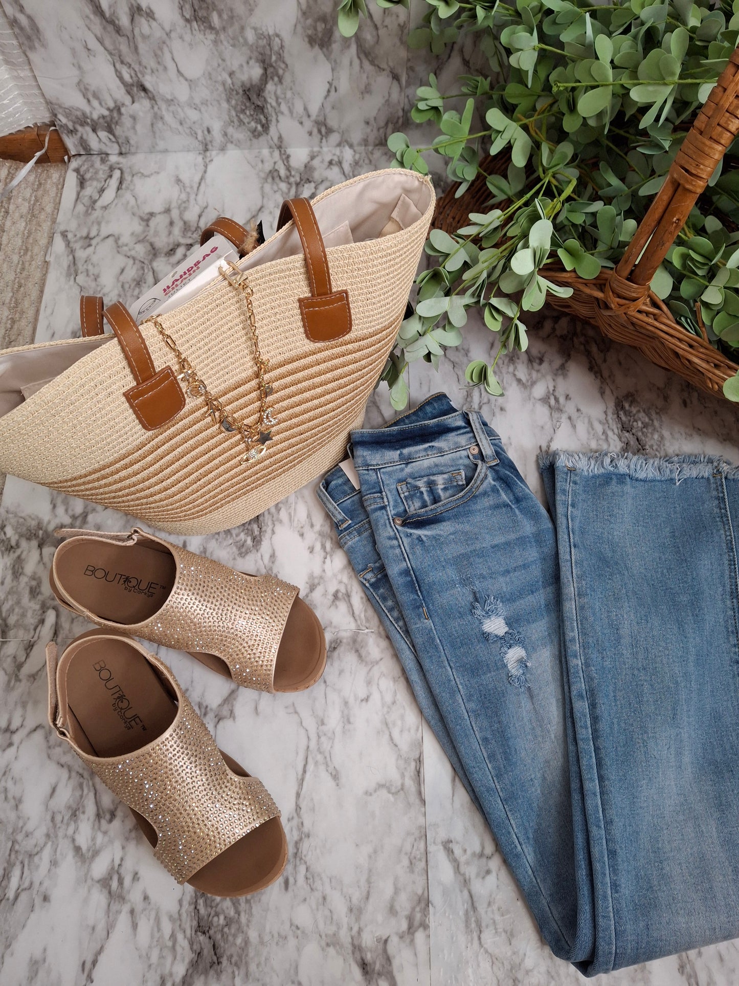 High rise straight raw hem cropped denim jeans