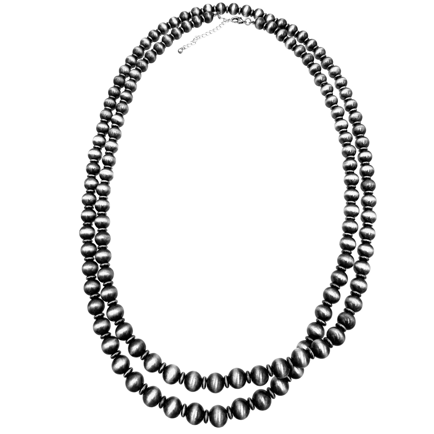 Navajo pearl necklace on a white background