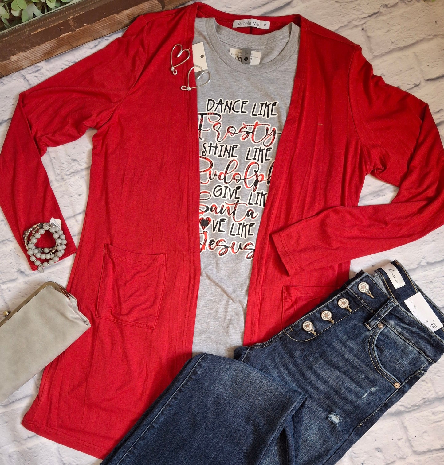 Red Cardigan - With Purpose Boutique