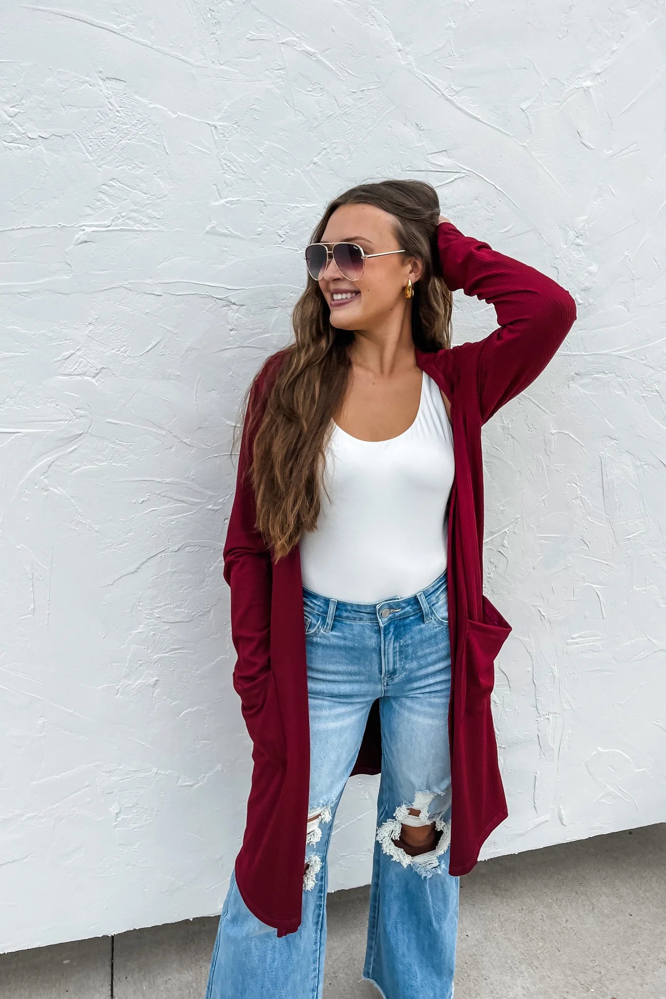  Perfect ribbed cardigans that feature oversized side pockets and thumb-hole sleeves. These are the OG bestselling Sierra ribbed cardigan! Perfectly soft, lightweight and stretchy fabric
