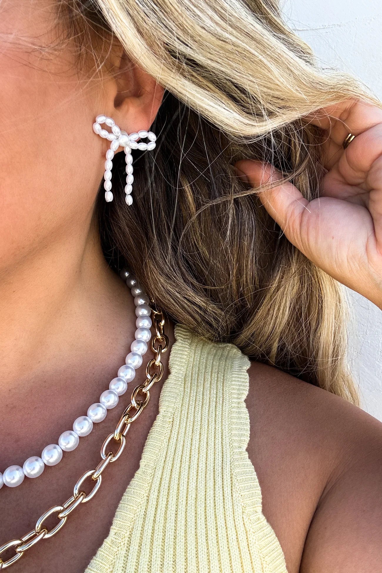 PEARL BOW EARRINGS