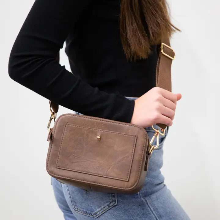 Boxy chocolate handbag