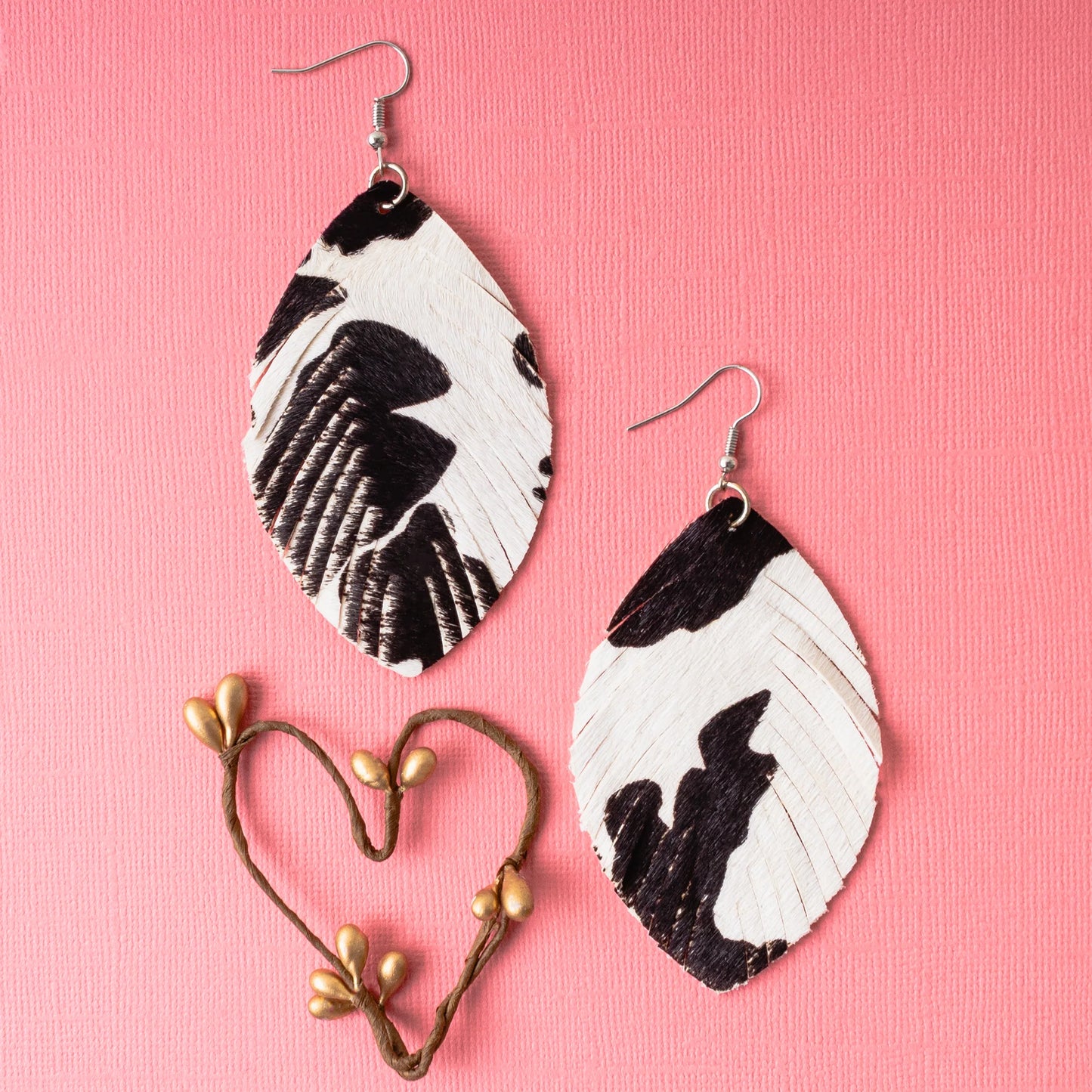 Cow print earrings