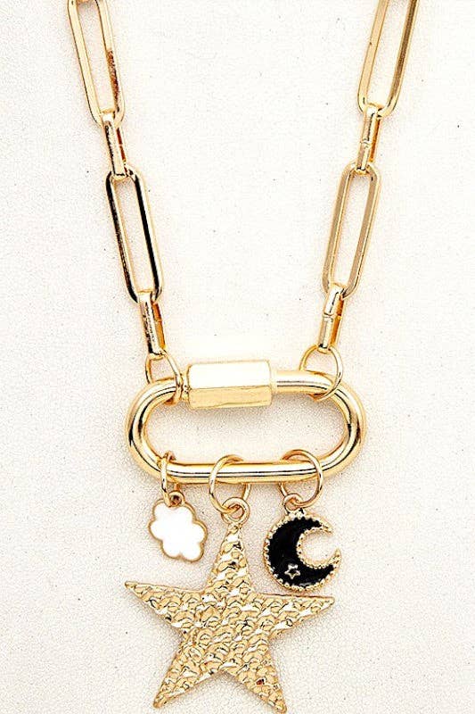 STAR MIX PENDANT LONG CHAIN NECKLACE - With Purpose Boutique