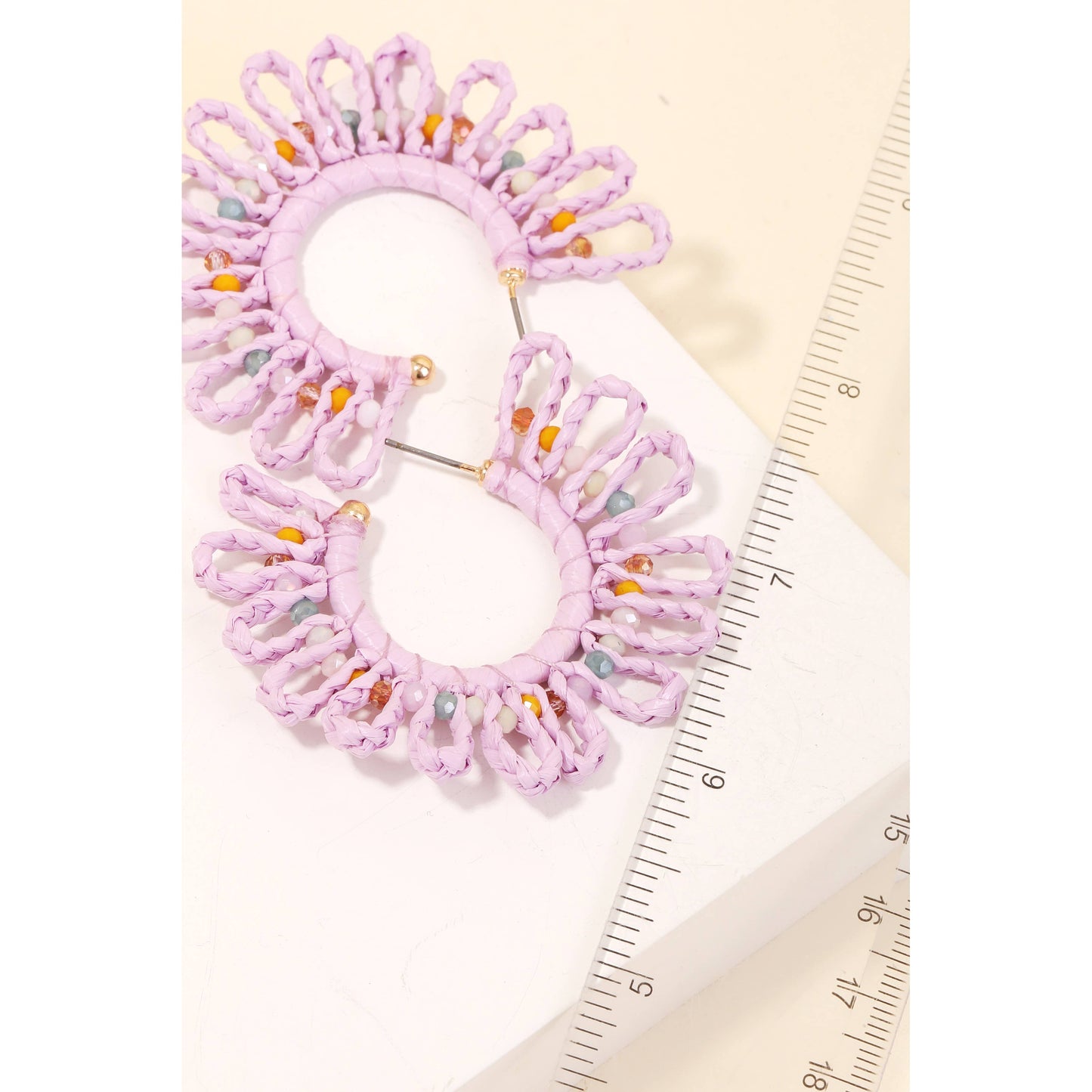 Paper Braided Flower Hoop Earrings