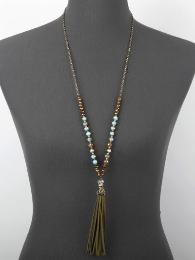 Suede and Beads Necklace - With Purpose Boutique