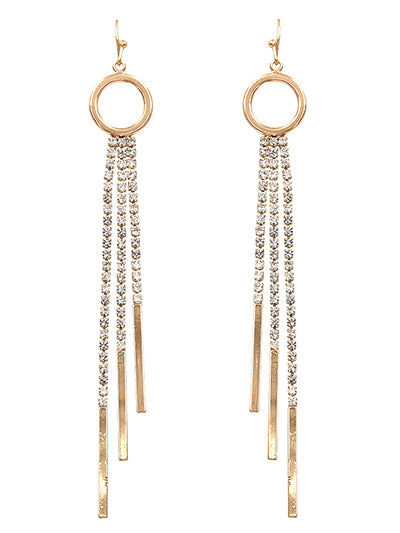 Rhinestones & fringe earrings