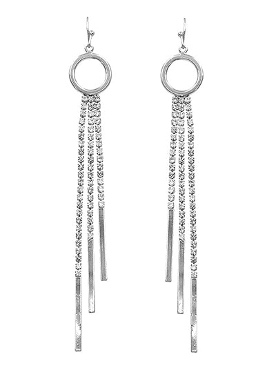 Rhinestones & fringe earrings