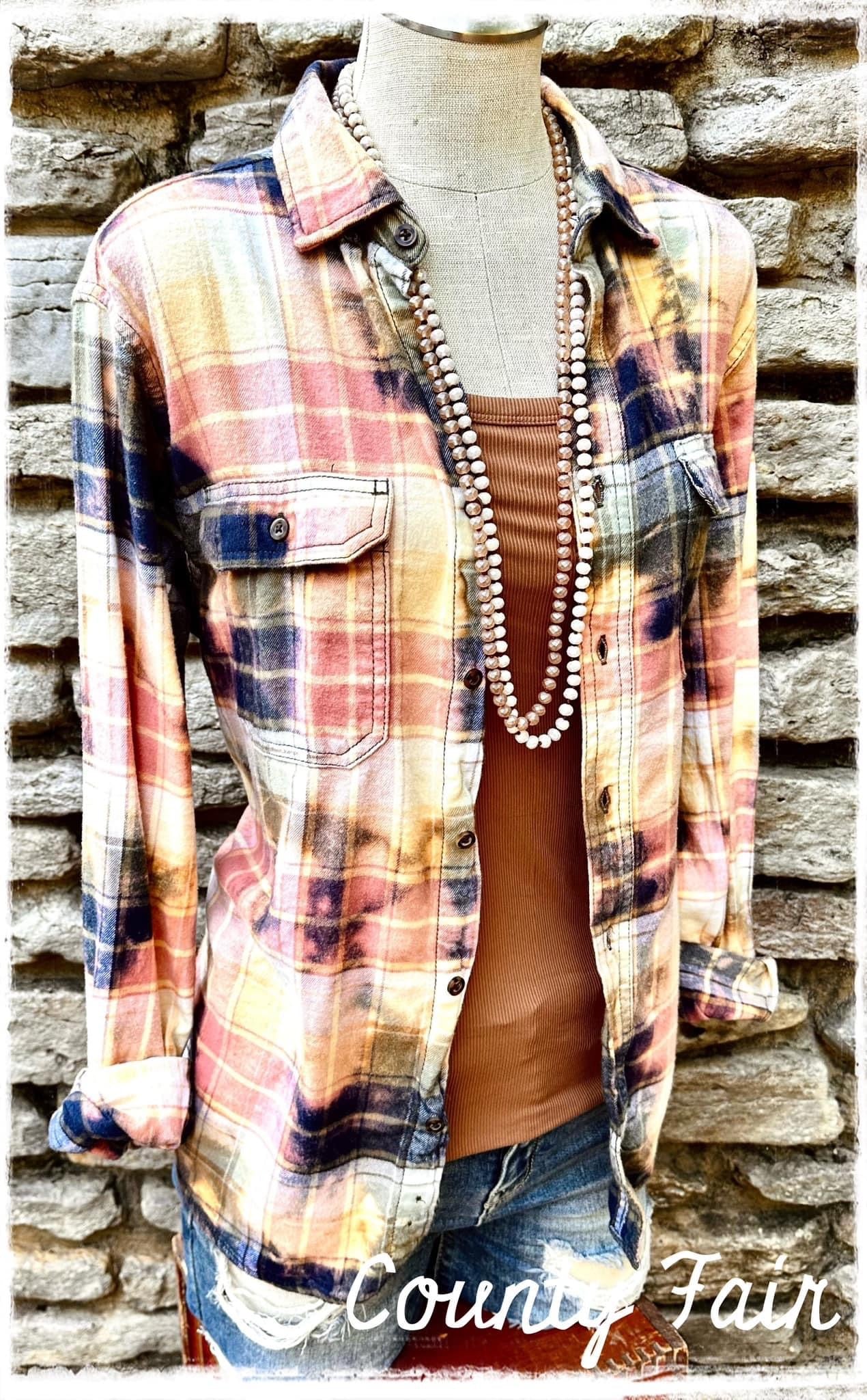 Distressed bleached flannels