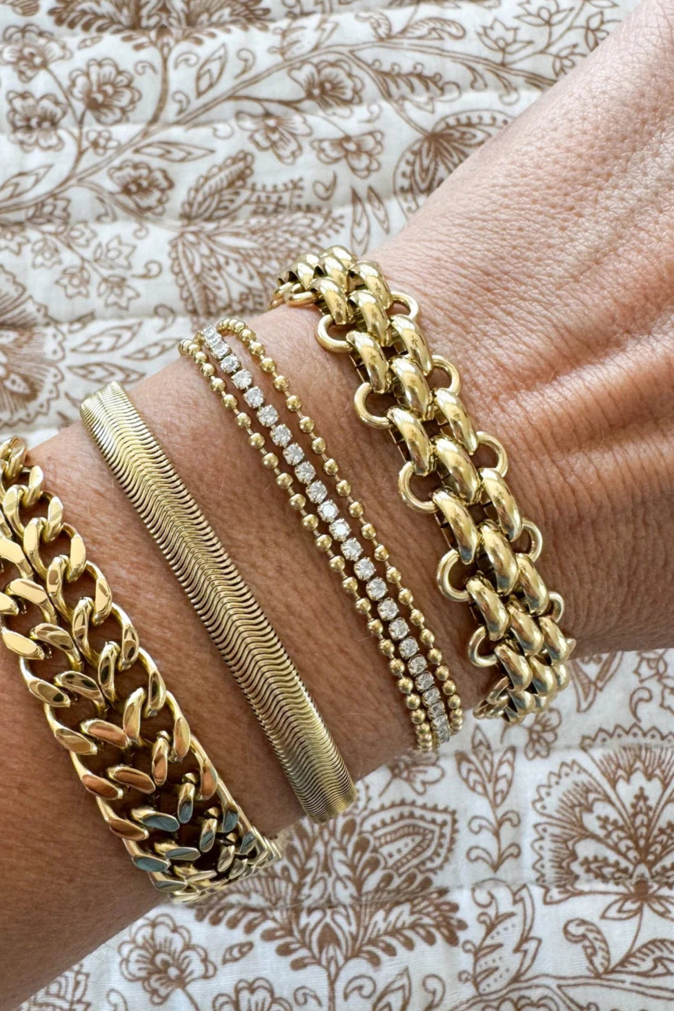 stainless steel, won't tarnish, triple dainty bracelet set