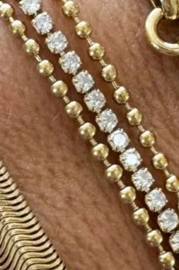 stainless steel, won't tarnish, triple dainty bracelet set