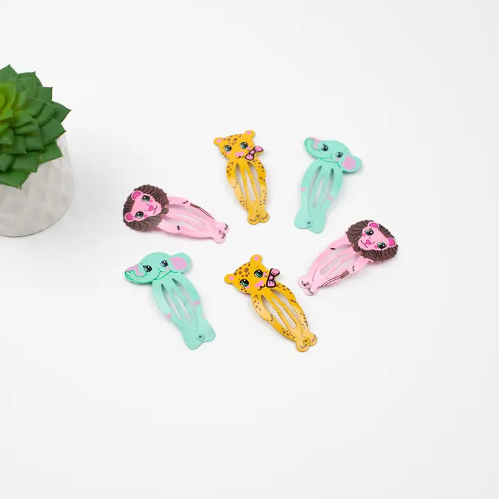 girls safari hair clips