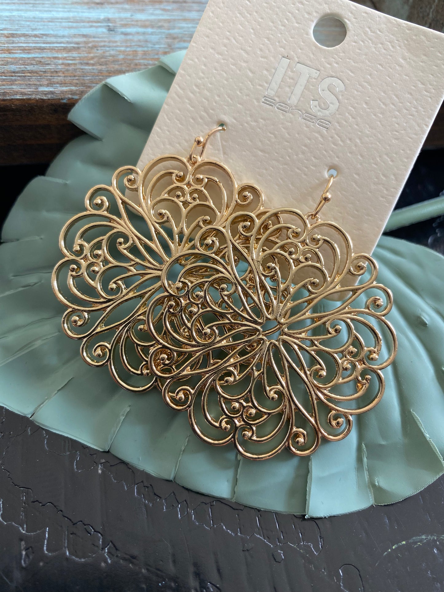 Filigree statement earrings