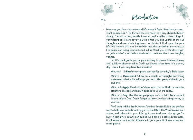 The 5-Minute Bible Study Journal for a Less Stressed Life - With Purpose Boutique