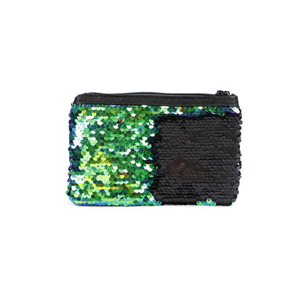 Sequin Mermaid Small Pouch - Blue, Green & Black