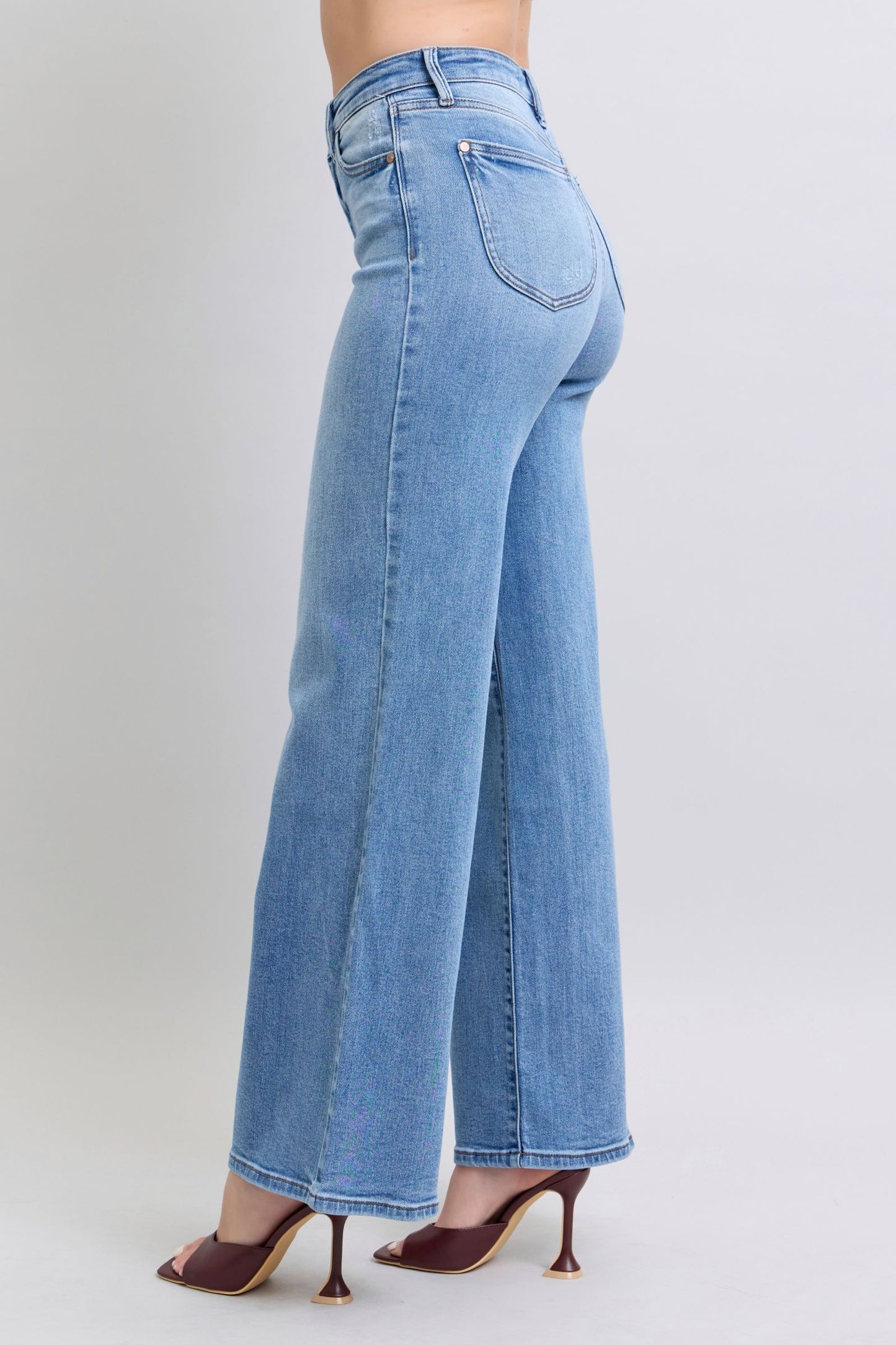 Judy Blue Full Size Wide Leg Jeans with Pockets