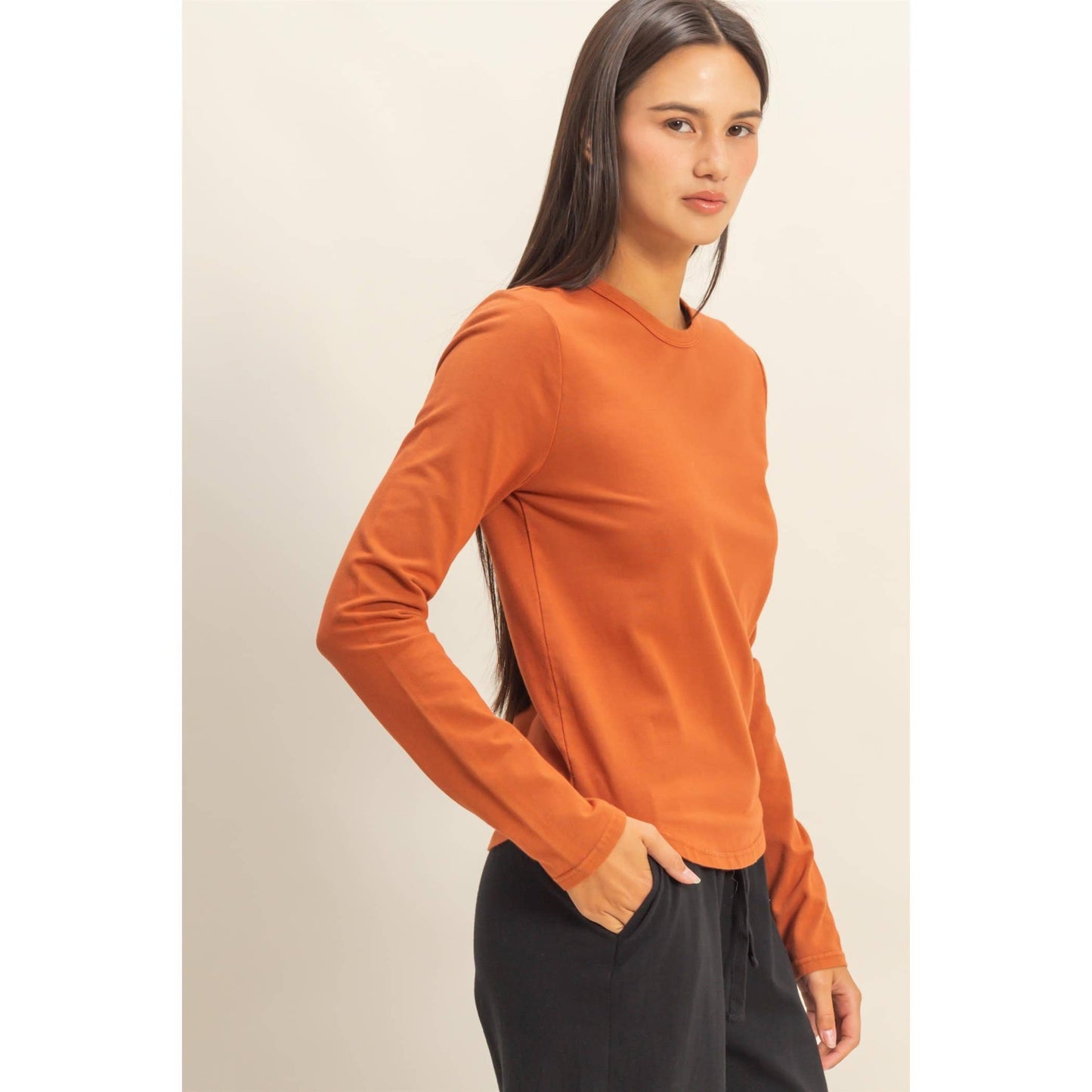 Long Sleeve Round Hem Top - With Purpose Boutique