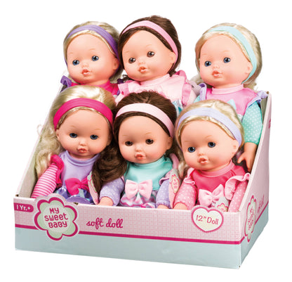 My Sweet Baby 12" Soft Bodied Doll, Display of 6 - With Purpose Boutique