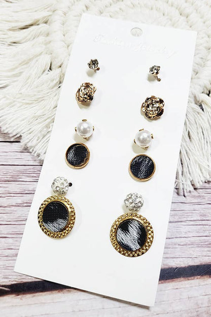 Animal Print Stud Earrings Set - With Purpose Boutique