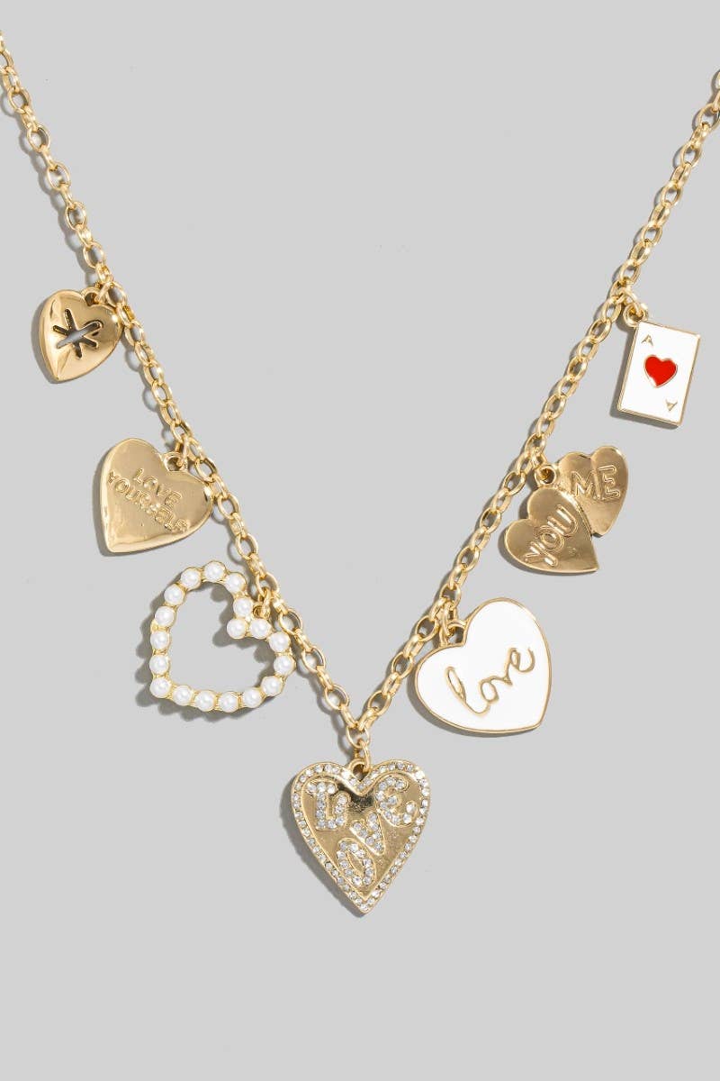 Assorted Love Heart Charm Necklace