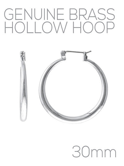 Experience the perfect blend of style and comfort with our Perfect Silver Hoop earrings. Made with genuine brass, these hypoallergenic hollow hoops are just the right size to complement any outfit. Not too big, not too small.... Feel confident and stylish with these versatile earrings.

Length: 1.22 inch