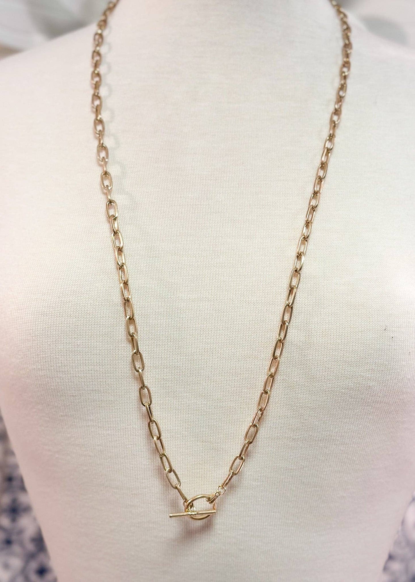 Long Chain Link Necklace With Toggle - With Purpose Boutique