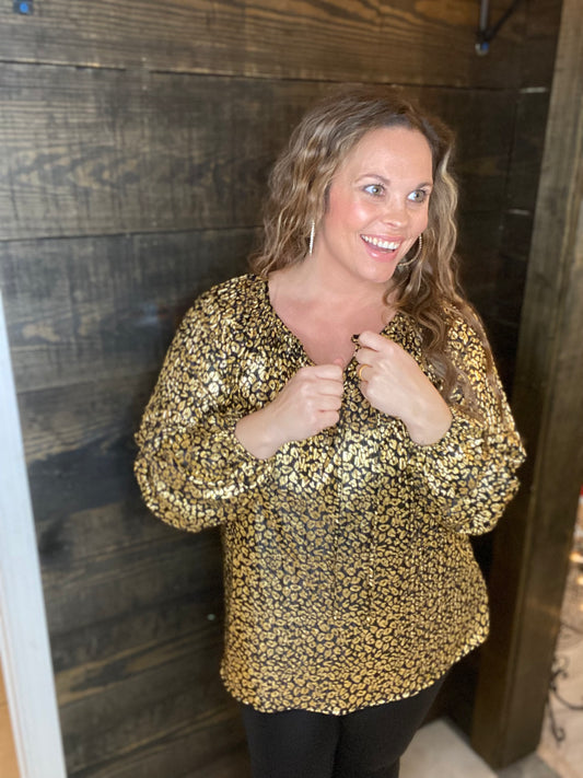 Leopard and gold extra top - With Purpose Boutique