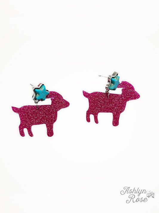 Acrylic Lamb Drop Earrings in Pink - With Purpose Boutique