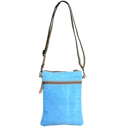 Blue Floral Crossbody w/Leather - With Purpose Boutique