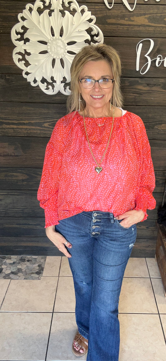 Sheer Red Chic Blouse - With Purpose Boutique